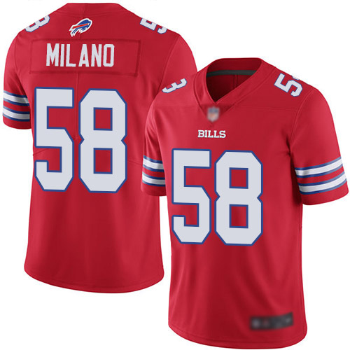 Men Buffalo Bills #58 Matt Milano Limited Red Rush Vapor Untouchable NFL Jersey